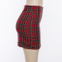 High Waist Red Plaid Mini Skirts