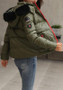 Army Green Pockets Fur Zipper Hooded Long Sleeve Fashion Coat
