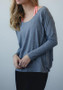 Grey Cut Out Backless Round Neck Long Sleeve Casual T-Shirt
