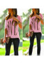 Pink Monogram Round Neck Short Sleeve Fashion T-Shirt