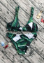 Green Floral Print 2-in-1 Plunging Neckline Fashion Swimwear