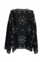 Black Floral Kimono Sleeve Fashion Loose Cardigan Outerwear