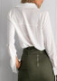 White Single Breasted Pockets Turndown Collar Office Worker/Daily Casual Blouse