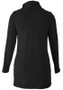 Black Plain Studded Side Slit High Neck Long Sleeve T-Shirt