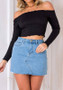 Black Bandeau Backless Off Shoulder Long Sleeve Fashion T-Shirt