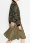 Army Green Camouflage Pockets Zipper Long Sleeve Outerwear