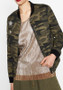 Army Green Camouflage Pockets Zipper Long Sleeve Outerwear