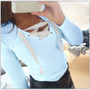 Casual Spring New Women Fashion Sexy Long Sleeve Shirt Blouse Loose Top Casual T-shirt