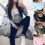 Casual Spring New Women Fashion Sexy Long Sleeve Shirt Blouse Loose Top Casual T-shirt