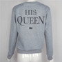 The King&His Queen Men Women's Casual Lover Couple's Cotton Sweatshirts Hoodies for Autumn Winter