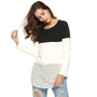 Casual Women's Casual Long Sleeve T-Shirt Blouses Color Block Tunic Top