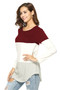 Casual Women's Casual Long Sleeve T-Shirt Blouses Color Block Tunic Top