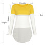 Casual Women's Casual Long Sleeve T-Shirt Blouses Color Block Tunic Top