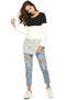 Casual Women's Casual Long Sleeve T-Shirt Blouses Color Block Tunic Top