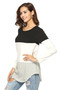 Casual Women's Casual Long Sleeve T-Shirt Blouses Color Block Tunic Top