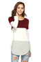 Casual Women's Casual Long Sleeve T-Shirt Blouses Color Block Tunic Top