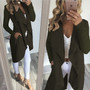 Casual Women Fashion Autumn Long Sleeved Irregular Hem Solid color Casual Cardigan