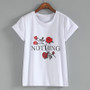 Nothing Letter Print Rose T-Shirt Women Summer Casual Short Sleeve T-Shirt Plus Size Punk Shirts