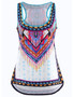 Casual Scoop Neck Tribal Printed High-Low Sleeveless T-Shirt