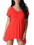 Casual Open Shoulder Asymmetric Hem Plain Short Sleeve T-Shirt