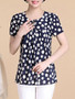 Casual Round Neck Chic Printed Short Sleeve T-Shirt