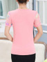 Casual Rhinestone Printed Round Neck Short Sleeve T-Shirt