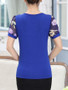 Casual Rhinestone Printed Round Neck Short Sleeve T-Shirt