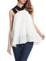 Casual V-Neck Cutout Chiffon Sleeveless T-Shirt