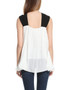 Casual V-Neck Cutout Chiffon Sleeveless T-Shirt