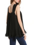 Casual V-Neck Cutout Chiffon Sleeveless T-Shirt