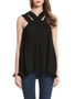 Casual V-Neck Cutout Chiffon Sleeveless T-Shirt