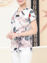 Casual V-Neck Graceful Printed Short Sleeve T-Shirt