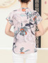 Casual V-Neck Graceful Printed Short Sleeve T-Shirt