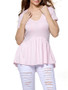 Casual Deep V-Neck Ruffled Hem Plain Short Sleeve T-Shirt