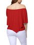 Casual Off Shoulder Plain Cape Short Sleeve T-Shirt