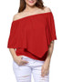 Casual Off Shoulder Plain Cape Short Sleeve T-Shirt