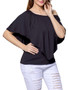 Casual Off Shoulder Plain Cape Short Sleeve T-Shirt