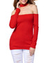 Halter Special Cutout Plain Long Sleeve T-Shirt