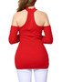 Halter Special Cutout Plain Long Sleeve T-Shirt