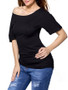 Casual One Shoulder Plain Short Sleeve T-Shirt