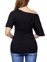 Casual One Shoulder Plain Short Sleeve T-Shirt