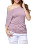 Casual One Shoulder Plain Short Sleeve T-Shirt