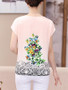 Casual Round Neck Floral Printed Remarkable Short Sleeve T-Shirt