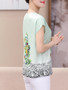 Casual Round Neck Floral Printed Remarkable Short Sleeve T-Shirt