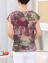 Casual Round Neck Abstract Print Graceful Short Sleeve T-Shirt