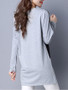 Casual Round Neck Color Block Batwing Long Sleeve T-Shirt