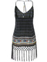 Casual Fringe Printed Spaghetti Strap Sleeveless T-Shirt