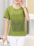 Casual Practical Round Neck Printed Short Sleeve T-Shirt