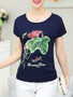 Casual Practical Round Neck Floral Printed Short Sleeve T-Shirt