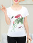 Casual Practical Round Neck Floral Printed Short Sleeve T-Shirt